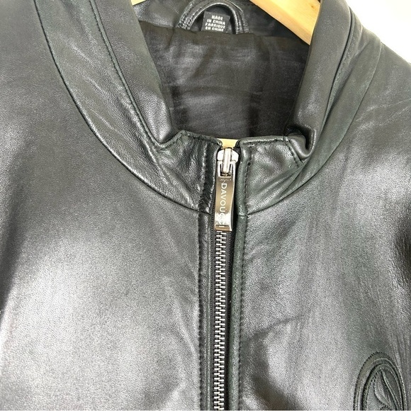 Vintage Davoucci Bomber Biker Genuine Leather Jacket XL - Picture 7 of 10